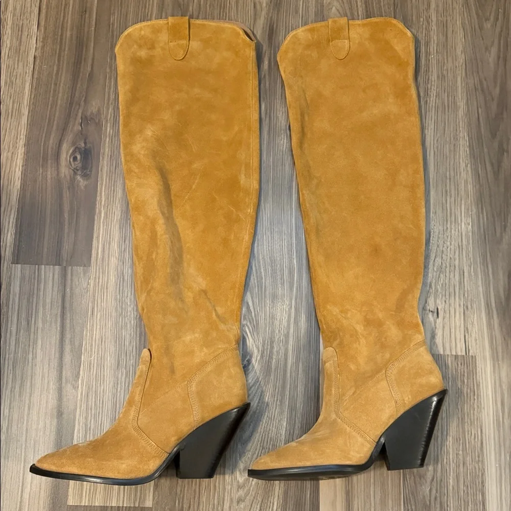 Free People Suede Triple Crown Tall Soft Over the Knee Slouchy Boots 9
